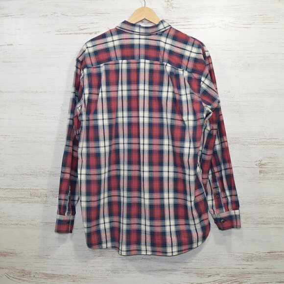 C E Schmidt Red White & Blue Plaid Shirt Large - Picture 2 of 3